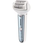Panasonic ES-EL2A depilator z 2 dyskami (szersza, ruchoma głowica, 60 pęset, 3 prędkości, na mokro i sucho, pokrowiec w zestawie), biało-niebieski