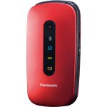 Panasonic KX-TU456 telefon dla seniora z klapką (książka telefoniczna, dziennik połączeń, połączenia priorytetowe, zestaw głośnomówiący), czerwony