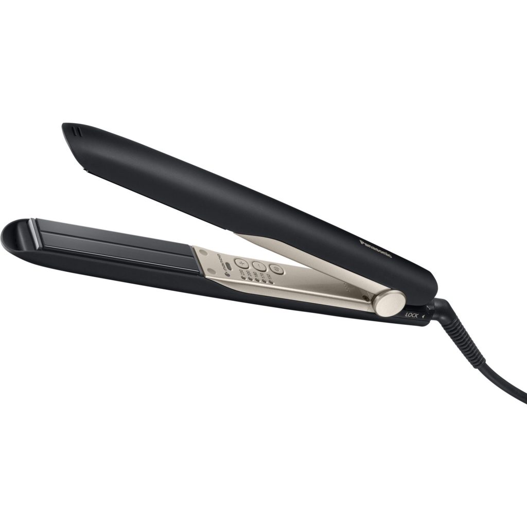 Prostownica, która nie niszczy włosów – jaki model wybrać? 3 Panasonic EH-HS0E prostownica do włosów nanoe Hair Care (inteligentny czujnik termiczny, elastyczne płytki ruchome 3D, szybkie nagrzewanie), czarna