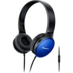 Panasonic RP-HF300 stylowe słuchawki nauszne przewodowe z mikrofonem (30mm głośnik z magnesem neodymowym, składane do wewnątrz, wygodne), niebieskie