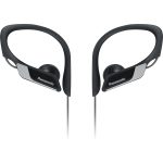 Panasonic RP-HS34 sportowe słuchawki clip-on (przewodowe, przetworniki 14.3mm, 10Hz–25kHz, odporne na działanie wody IPX2, regulowany wieszak), czarne