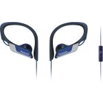 Panasonic RP-HS35 słuchawki sportowe clip-on (przewodowe, głośniki 14.3mm, 10Hz–25kHz, odporne na działanie wody IPX2, regulowany wieszak), niebieskie