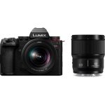 Panasonic DC-S5M2W Lumix pełnoklatkowy aparat bezlusterkowy DC-S5M2 + obiektywy S-R2060 20–60mm, F3.5–5.6 i S-S50 50mm F1,8 (CMOS 24.2MP, Active I.S.)