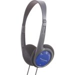 Panasonic RP-HT010 lekkie słuchawki nauszne przewodowe (piankowe nakładki na muszle słuchawkowe, ergonomiczna taśma nagłowna, system XBS), niebieskie