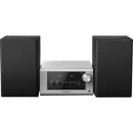 Panasonic SC-PM702 mikrowieża z CD i radiem FM (DAB+, 80W, Bluetooth, USB, 2-drożny system głośnikowy, Sound Remastering, regulacja basów), srebrna