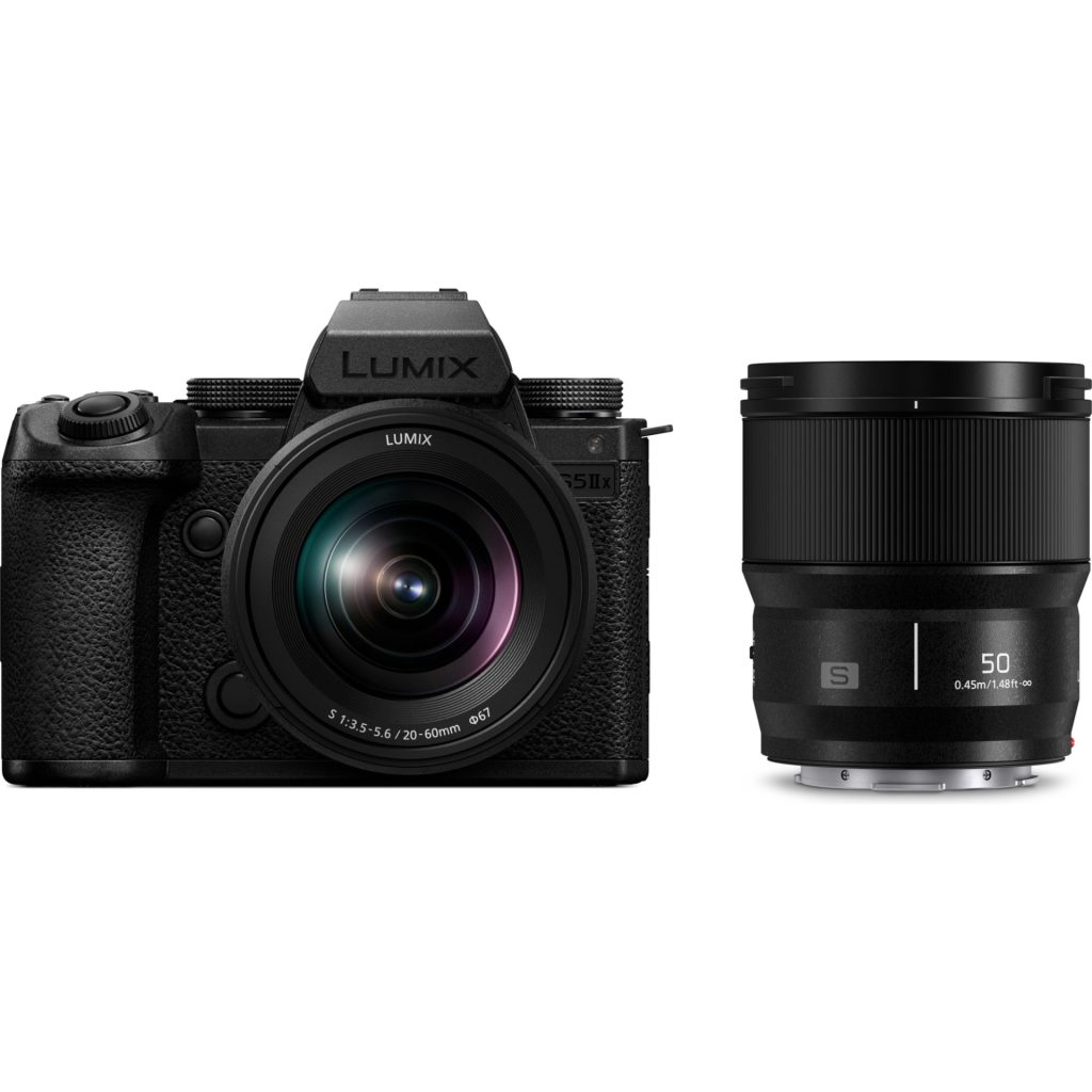 Promocja Lumix - zaoszczędź aż do 3700PLN 24 Panasonic DC-S5M2XW Lumix pełnoklatkowy aparat bezlusterkowy DC-S5M2X + obiektywy S-R2060 20–60mm, F3.5–5.6 i S-S50 50mm F1,8 (CMOS 24.2MP)
