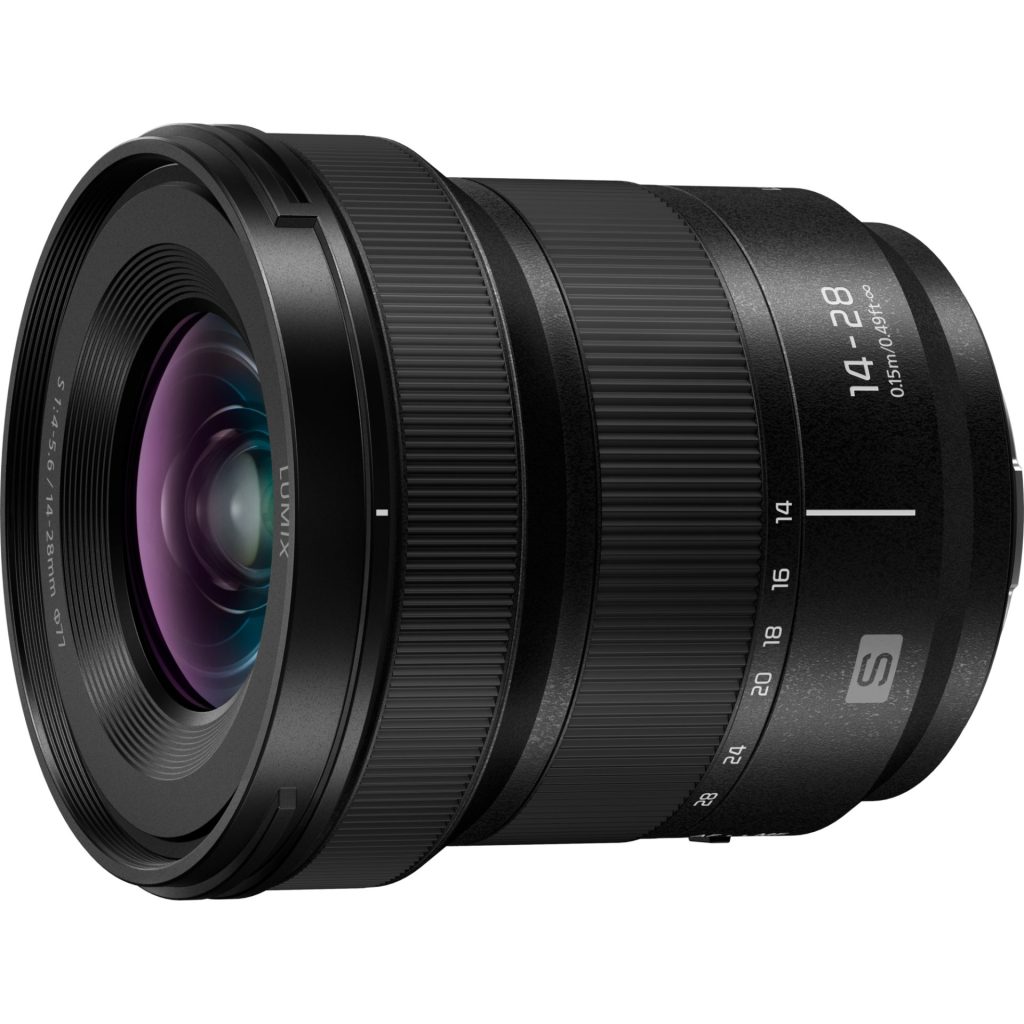 Promocja Lumix - zaoszczędź aż do 3700PLN 38 Panasonic S-R1428 ultraszerokokątny obiektyw zmiennoogniskowy (14-28mm, F4-5.6 MACRO, powiększenie 0,5x, L-Mount, odporny na pył, zachlapanie), czarny