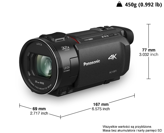 Panasonic HC-VXF1 kamera 4K Ultra HD (duża matryca MOS, obiektyw