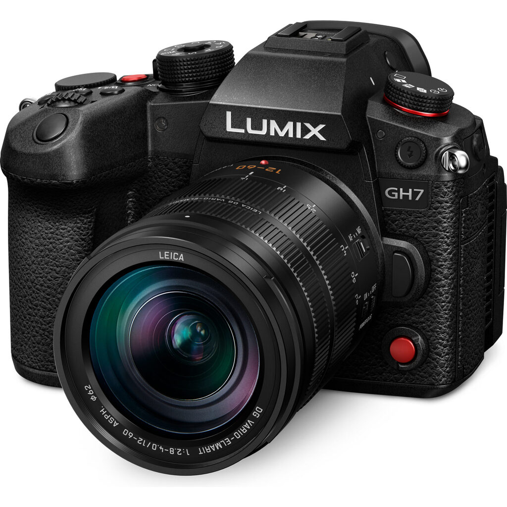 Panasonic DC-GH7L Lumix hybrydowy aparat bezlustekowy DC-GH7 + obiektyw H-ES12060 12-60mm, F2.8-4.0 (CMOS BSI 25,2MP, ProRes RAW HQ, LumixLAB), czarny
