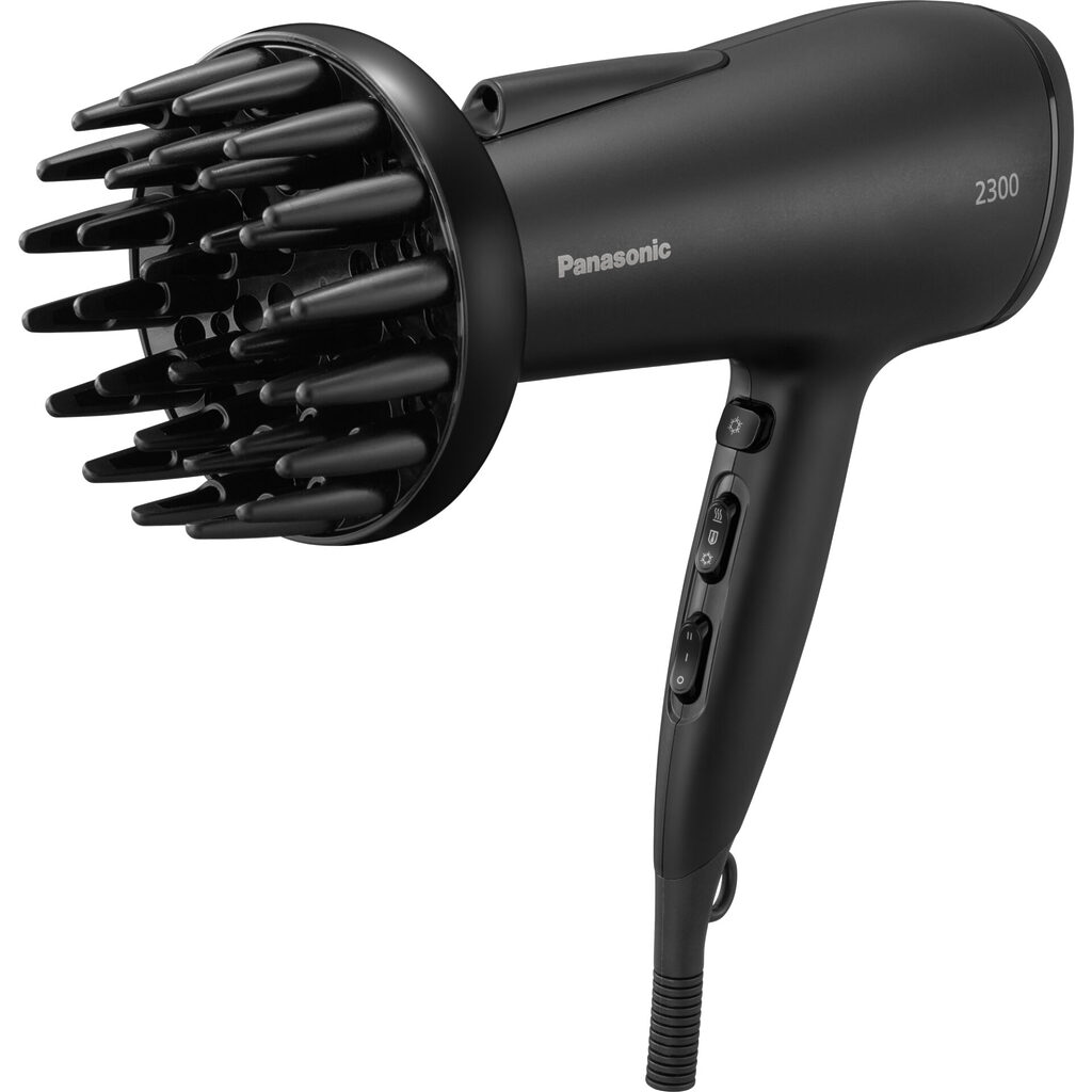 Jak używać suszarki z dyfuzorem? 7 Panasonic EH-NE87 suszarka do włosów serii Fast Dry z dyfuzorem (2300W, dysza Air Boost, dysza koncentrująca, jonizacja, 3 temperatury, 2 nadmuchy)