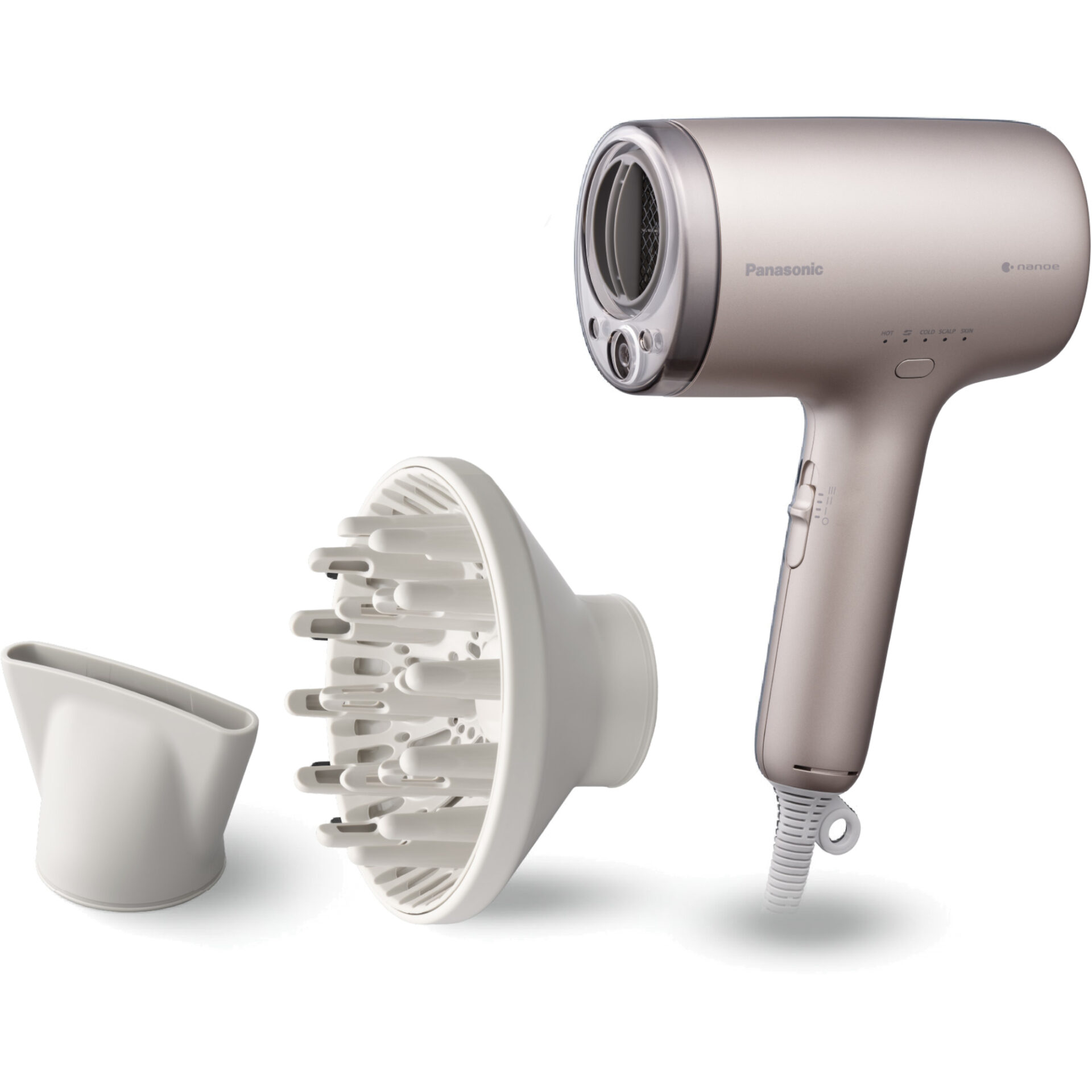 Panasonic EH-NA9N suszarka do włosów z technologią nanoe™ i Mineral Ion (1600W,3 ustawienia nadmuchu, dyfuzor, dysza szybkiego suszenia), beżowa