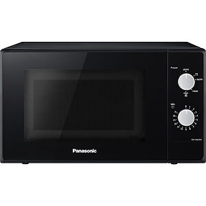 Panasonic NN-SM22RB kompaktowa kuchenka mikrofalowa (800W, 5 poziomów mocy, obrotowy talerz o średnicy 255mm, sterowanie pokrętłem), czarna