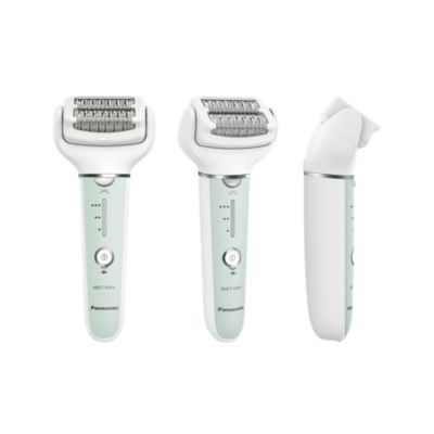 Panasonic ES-EY70AG503 Panasonic ES-EY70A depilator z 5 końcówkami (podwójne dyski, elastyczna szeroka głowica, głowica goląca, wysuwany trymer, pielęgnacja stóp), zielony 21 Panasonic ES-EY70AG503 3 beauty 2022 OV seemore ES EY70 03 220930