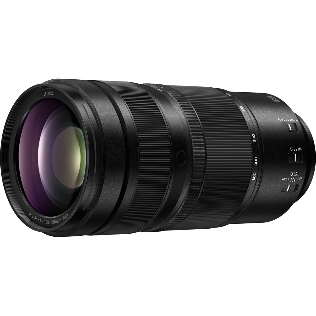 Panasonic S-R100500 ultrateleobiektyw zmiennoogniskowy (100–500mm, F5–7.1, stabilizacja O.I.S., Dual I.S.2, odporny na kurz, zachlapanie i zamarzanie)