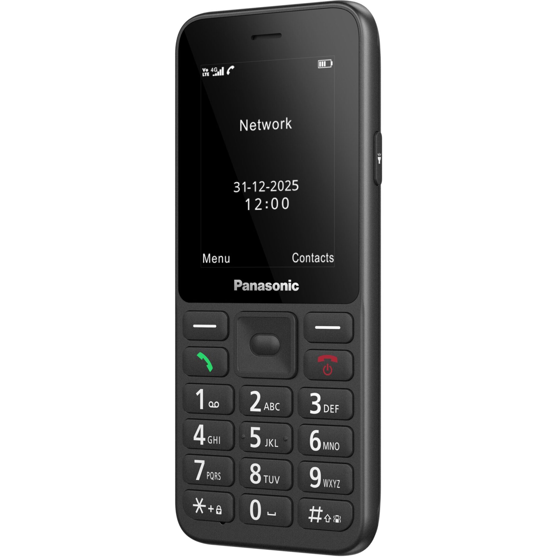 Panasonic KX-TU260 telefon komórkowy dla seniora (ekran 2.4", aparat 1.2MP, Clear Voice VoLTE, czas rozmów do 7,5 godzin, tryb głośnomówiący), czarny