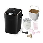 Panasonic SD-PMC100 mini maszyna do pieczenia chleba i lodów (34 programy, dozowniki drożdży, bochenek do 500 g, aplikacja Kitchen+), czarno-złota