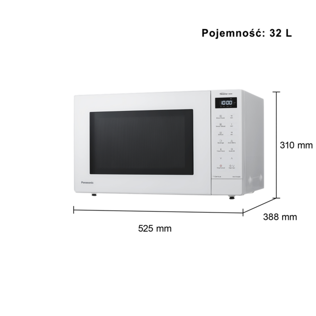 Panasonic NN-ST64QWEPG Panasonic NN-ST64QW inwerterowa kuchenka mikrofalowa (32l, 20 programów automatycznych, 1000 W, czujnik automatycznego podgrzewania), biała 11 Panasonic NN-ST64QWEPG ast 3104816